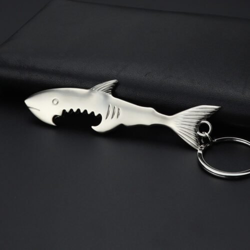 Zinc Alloy Shark Bottle Opener Keychain