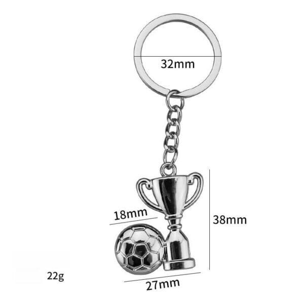 2D Football Cup Silver Keychain