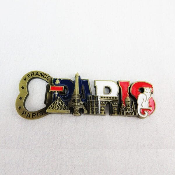 Metal Crafts French Travel Souvenirs Magnetic Refrigerator Magnet Bottle Opener - Image 2