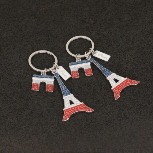 Metal Paris Eiffel Tower Paint Craft Keychain