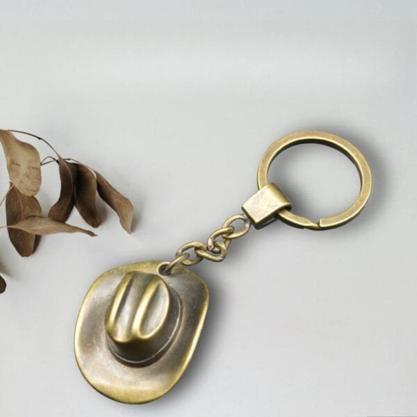 Bronze Cowboy Hat Keychain