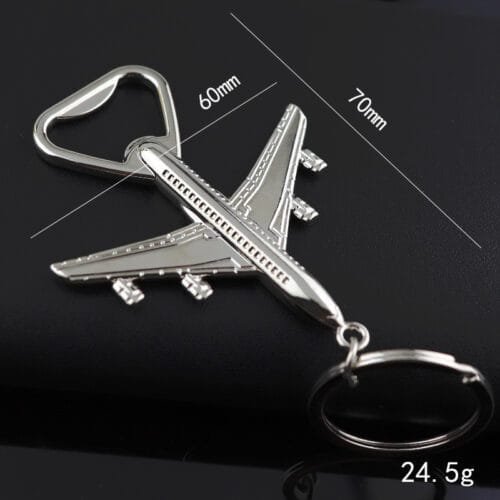 Custom Airplane Bottle Opener Keychain Size