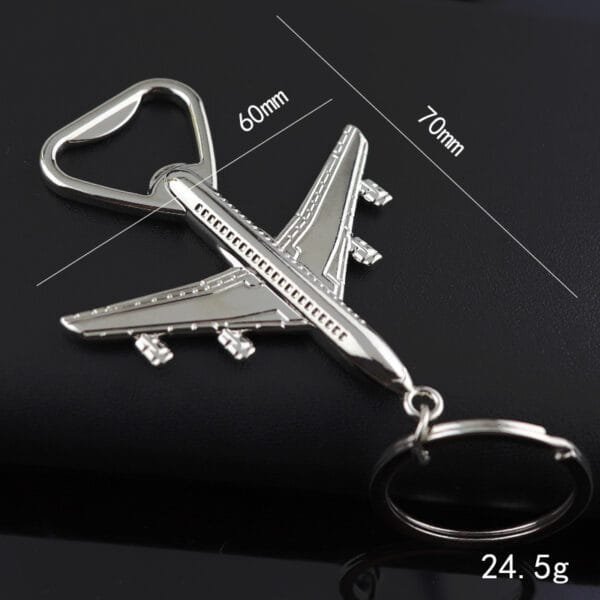 Custom Airplane Bottle Opener Keychain Size