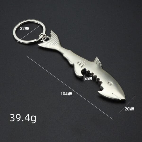Shark Bottle Opener Keychain Size