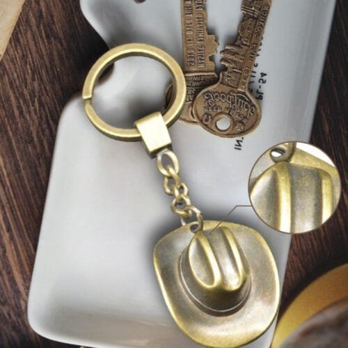 Bronze Cowboy Hat Keychain