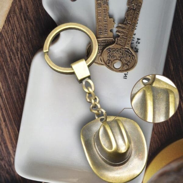 Bronze Cowboy Hat Keychain