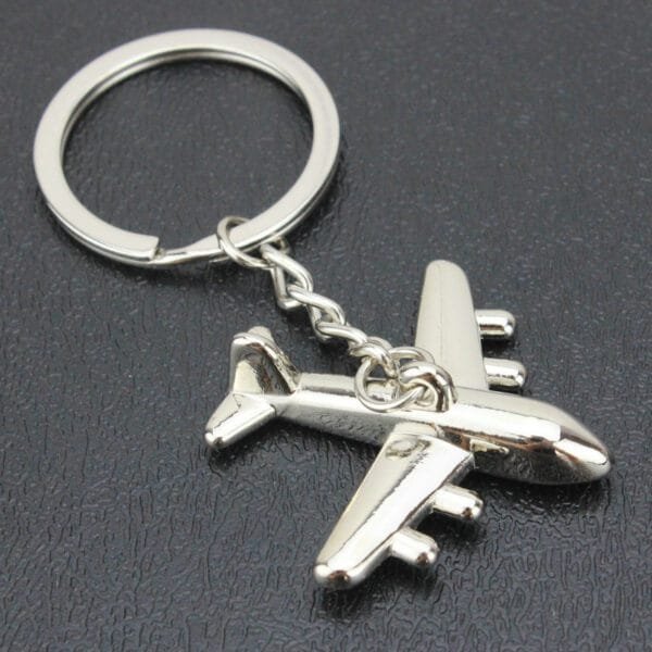 Metal Electroplating Airplane Souvenir Keychain