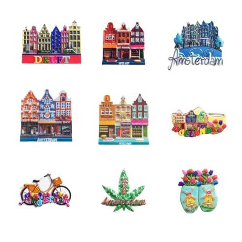 Wholesale Cross-Border Supply Netherlands Travel Souvenir 3D Resin Uv Printing Decorative Crafts Refrigerator Magnet