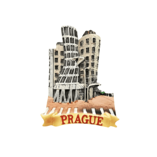 Prague Crooked Building Fridge Magnet