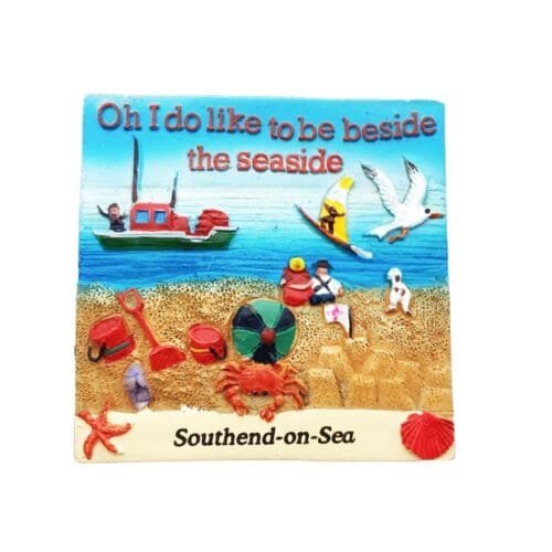 British Beach Fridge Magnet