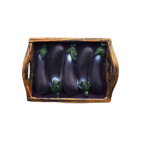 Three-dimensional ice eggplant resin craft refrigerator magnet
