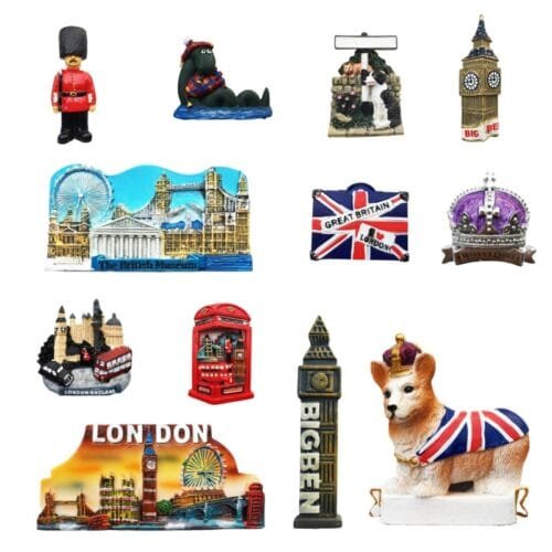 Wholesale Uk Travel Souvenirs Decorative Crafts Natural Resin Magnet Refrigerator Magnet