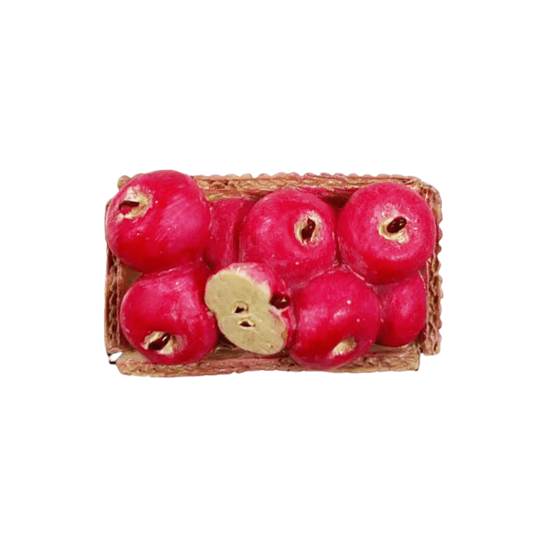 Cardboard pink apple natural resin fridge magnet