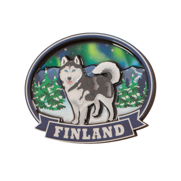Finnish Husky Wooden Fridge Magnet
