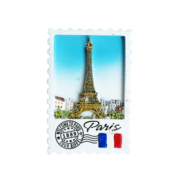 Flag Stamp Eiffel Tower Resin Fridge Magnet