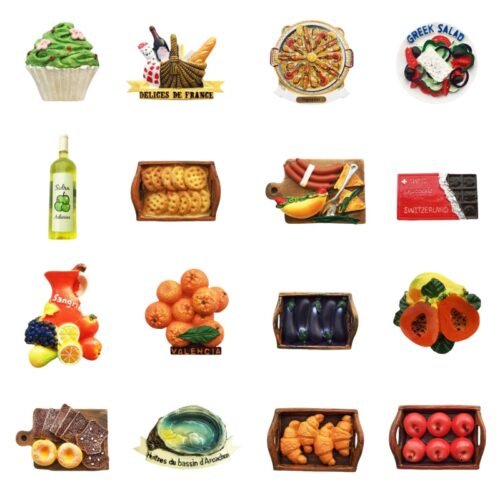 Various delicious fruits 3D refrigerator magnets