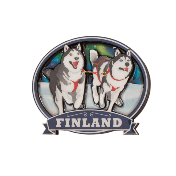 Finnish Husky Wooden Fridge Magnet 2