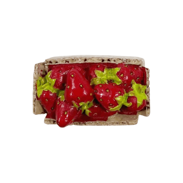 Cardboard Strawberry Natural Resin Fridge Magnet