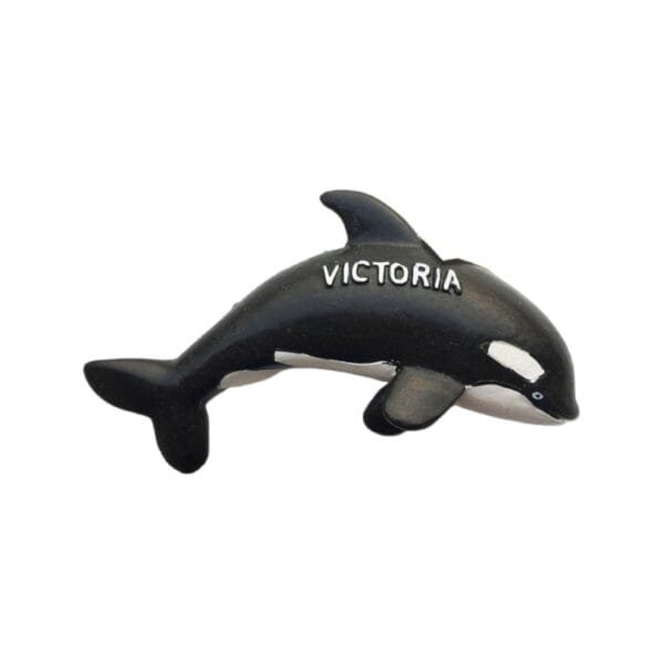 Black (Killer Whale) Natural Resin Fridge Magnet
