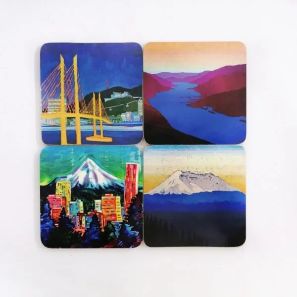 2024 Custom Wooden Home Decor Souvenir Tea Cup Wood Cork Mdf Coaster For Drinks