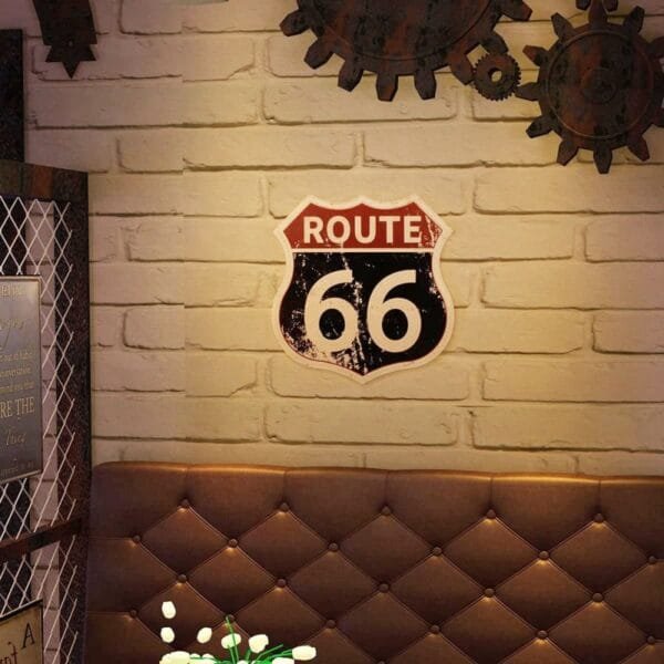 Factory Personalized 12 Inches Home & Garage Wall Decoration US Route 66 Sign Vintage Metal Sign License Plate Sign - Image 3