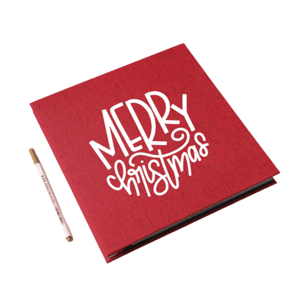 5х7 Red Christmas Photo Album Christmas Album with Vintage Holly Leaf - Image 2
