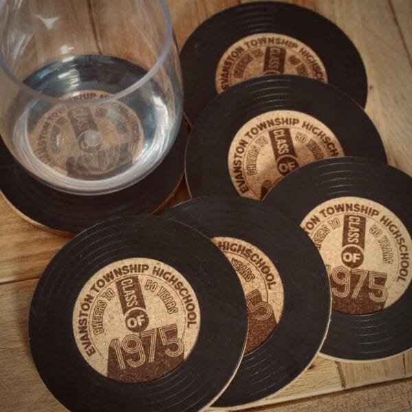 Vinyl Record Retro Class Reunion Drink Coasters Reunion Souvenir Coasters - Image 2