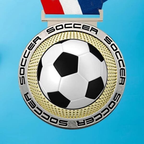 Custom 3D Double Logo Football Sports Award Medal