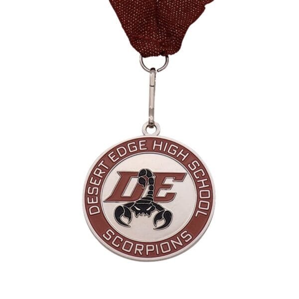 Graduation gift soft enamel medal with short ribbon commemorative medal