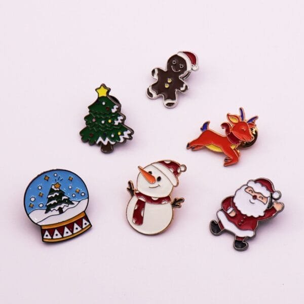 Custom Christmas Cute Crystal Ball Christmas Tree Brooches And Pins Badge Wholesale Soft Hard Metal Souvenirs Enamel Lapel Pins - Image 2