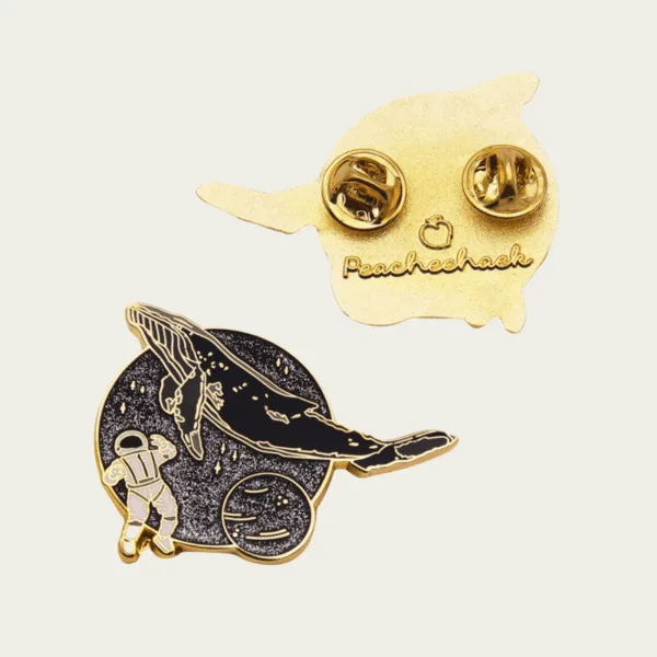 Soar Into Space Enamel Pins Cute Astronaut Whale Moon Glitter Rocket Brooches Lapel Badges Cartoon Gift For Kids Friends - Image 2