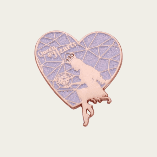 personalised pin badges Wholesale Creative Queen Purple Heart Enamel Pins Badge Custom Logo Cute Glitter Enamel Lapel Pins Brooches Manufacturer