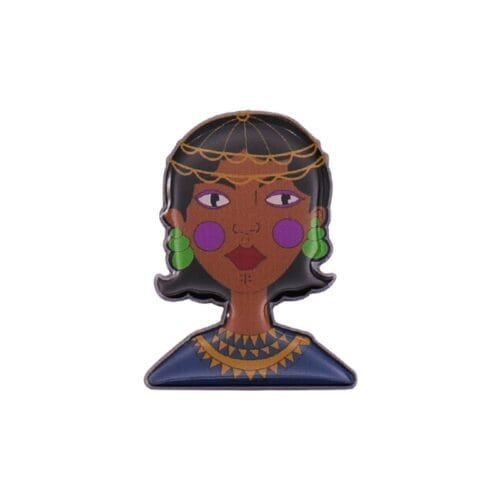 custom metal pins Offset Print Pins Epoxy Coated Stainless Steel Material Indian Figure Portrait CMYK Print Logo Lapel Pins