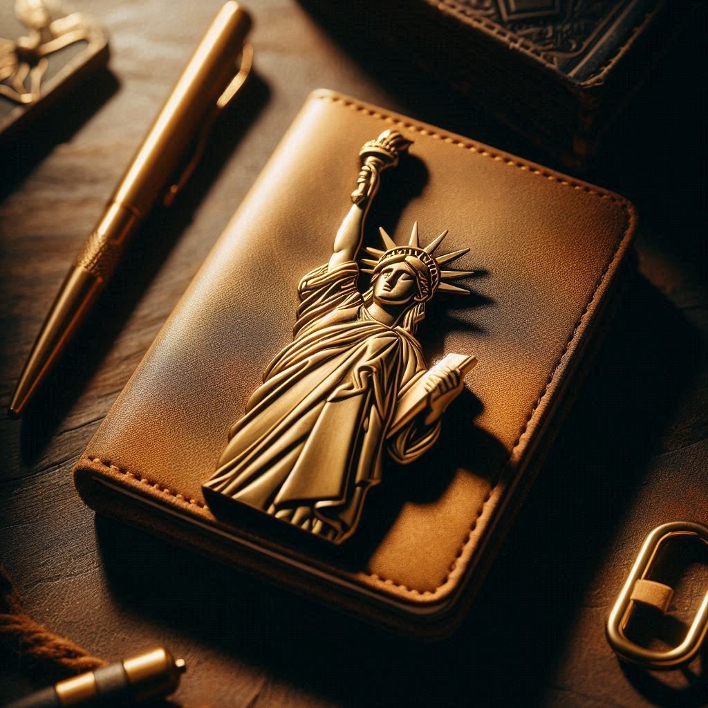 Gold Statue of Liberty Metal Fridge Magnet