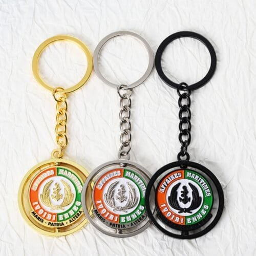 Enamel Logo & Rotatable Zinc Alloy Keychains Enamel Logo & Rotatable Zinc Alloy Keychains