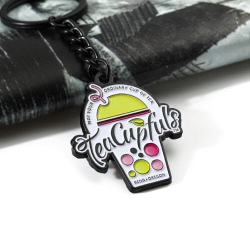 Personalized Key Rings Custom Your Own Personalized Key Rings Metal Zinc Alloy Enamel Key Chain Cute Milk Tea Shape 2d Logo Brand Keychain