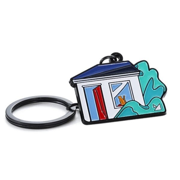 High Quality Keyring Custom Design Zinc Alloy Metal Keychains 2d Cartoon Enamel Logo Key Chains Wholesale for Gifts - Image 3