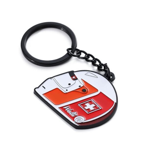 Custom Metal Keychains Metal Zinc Alloy Black Plated Enamel Key Chain Personalized Logo Motorcycle Helmet Shape Cute Key Ring - Image 3