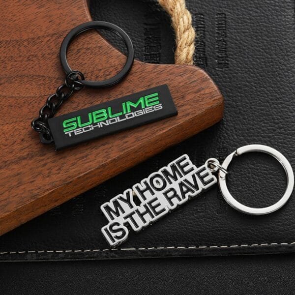 Manufacturer Custom Keychains Metal Zinc Alloy 2d Cute Key Rings Silver Black Plated Enamel Letter Logo Key Chains for Souvenirs - Image 5