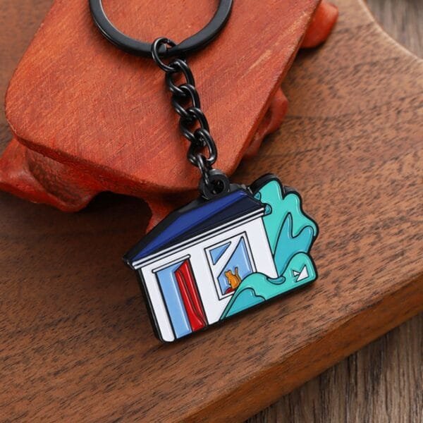 High Quality Keyring Custom Design Zinc Alloy Metal Keychains 2d Cartoon Enamel Logo Key Chains Wholesale for Gifts - Image 6