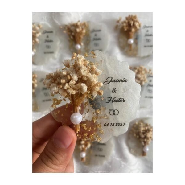 Custom Personalized Favors Epoxy Resin Heart Fridge Stickers Wedding Gifts Fridge Magnet - Image 4