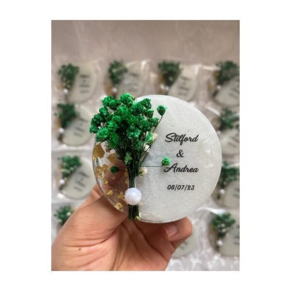 Custom Personalized Favors Epoxy Resin Heart Fridge Stickers Wedding Gifts Fridge Magnet - Image 2