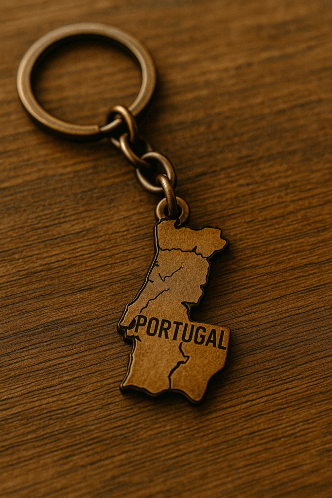 Laser engraved keychains with country maps or destination names