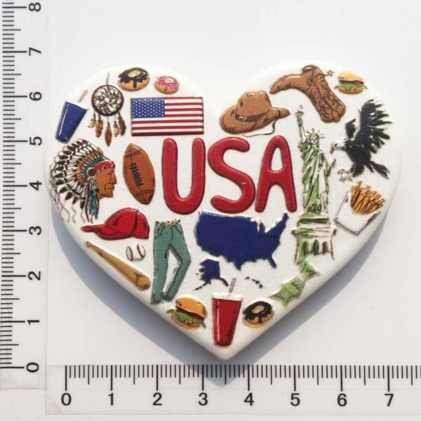 European And American Travel Souvenir Gifts And Crafts Heart-Shaped Magnetic Stickers Refrigerator Magnets - Image 3