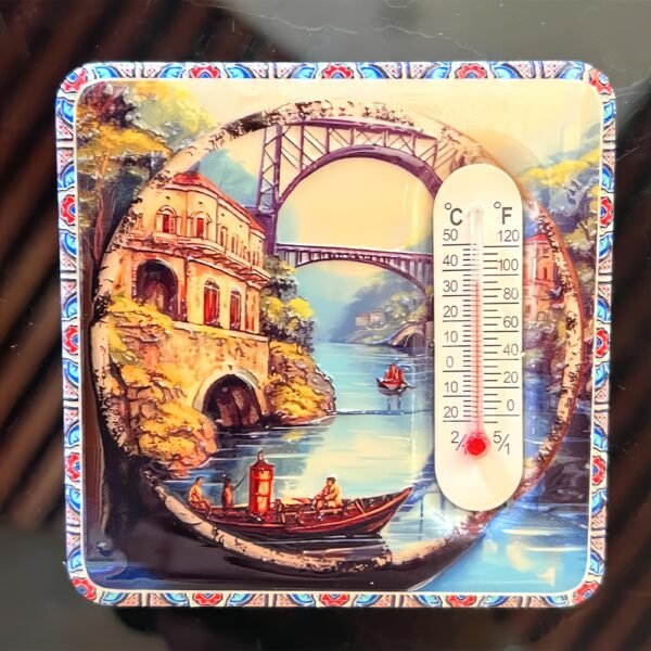 Manufacturers Wholesale Square Thermometer Refrigerator Magnet 3d Embossed Gold Stamping Magnet European And American City Travel Souvenirs - Image 8