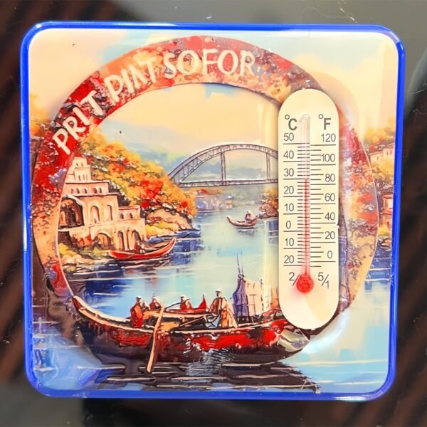 Manufacturers Wholesale Square Thermometer Refrigerator Magnet 3d Embossed Gold Stamping Magnet European And American City Travel Souvenirs - Image 9