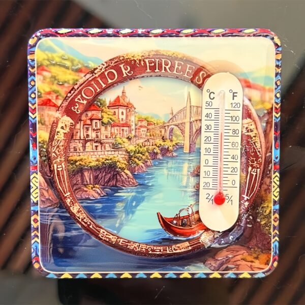 Manufacturers Wholesale Square Thermometer Refrigerator Magnet 3d Embossed Gold Stamping Magnet European And American City Travel Souvenirs - Image 10