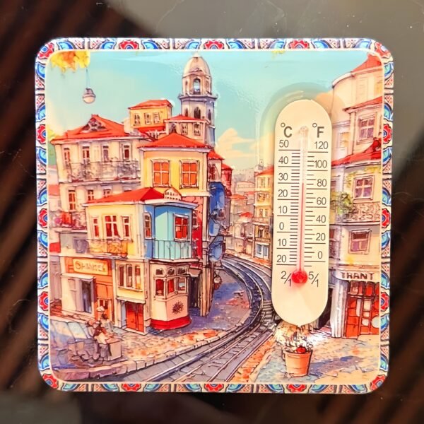 Manufacturers Wholesale Square Thermometer Refrigerator Magnet 3d Embossed Gold Stamping Magnet European And American City Travel Souvenirs - Image 4