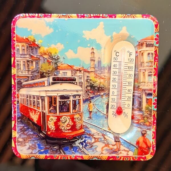 Manufacturers Wholesale Square Thermometer Refrigerator Magnet 3d Embossed Gold Stamping Magnet European And American City Travel Souvenirs - Image 5