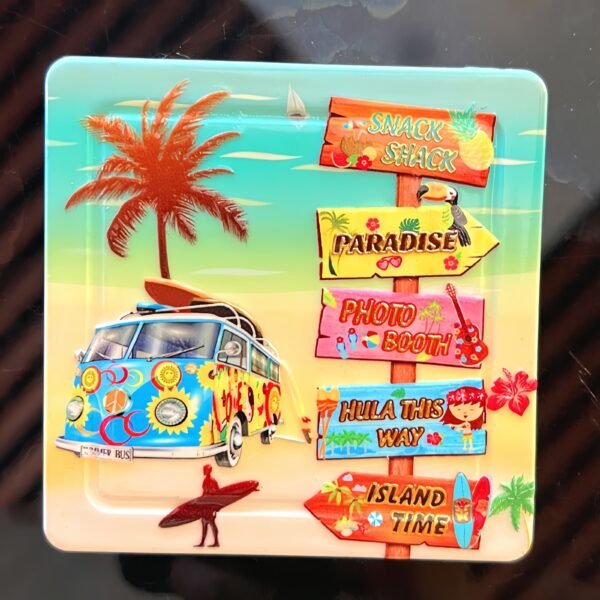 Manufacturers Wholesale Square Tourist Souvenir Refrigerator Magnets City Hawaii Pattern Refrigerator Magnets - Image 4